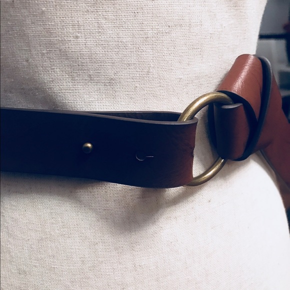 Style & Co Brown Leather Knot Ring Belt - Picture 4 of 6